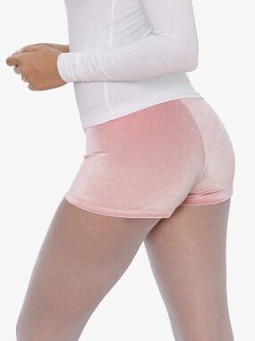 Los Angeles Apparel Velvet Micro Mini Short Baby Pink Size L